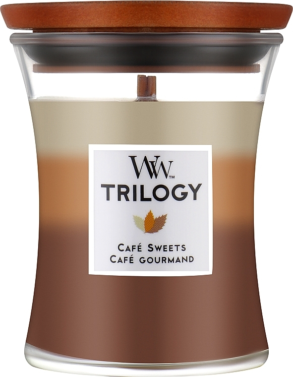 Scented Candle in Glass - WoodWick Hourglass Trilogy Café Sweets