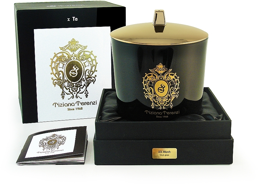 Tiziana Terenzi XIX MARCH Black Glass - Scented Candle with Lid
