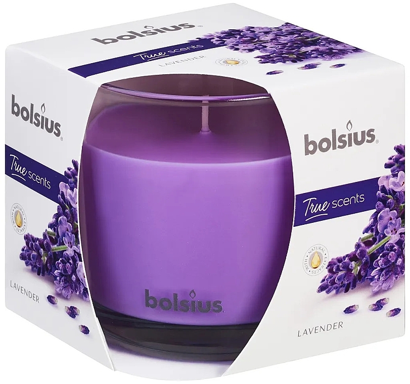 Scented candle "Lavender", 95x95 mm - Bolsius