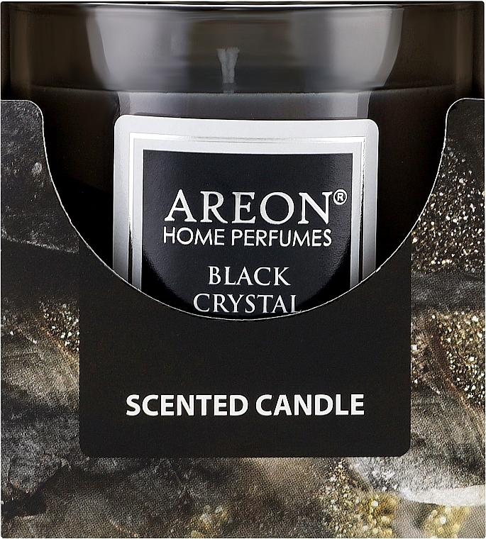 Black Crystal Scented Candle in Glass - Areon Home Perfumes Black Crystal Scented Candle