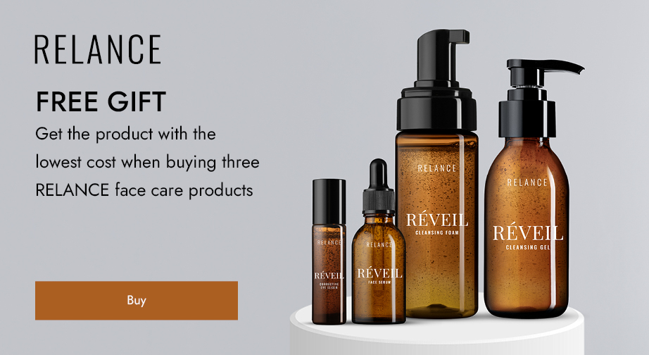 Get the product with the lowest cost when buying three RELANCE face care products