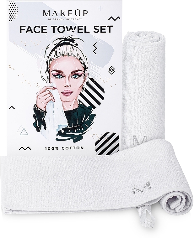 Face Towel Set 'MakeTravel', white - MAKEUP