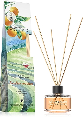 Reed Diffuser "Brazilian Orange", with sticks - Allverne Home&Essences Diffuser 