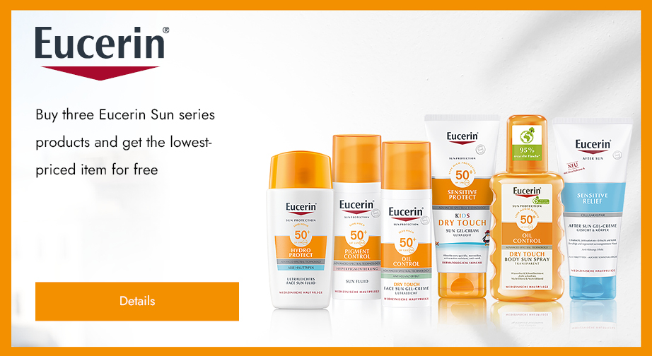 Buy three Eucerin Sun series products and get the lowest-priced item for free