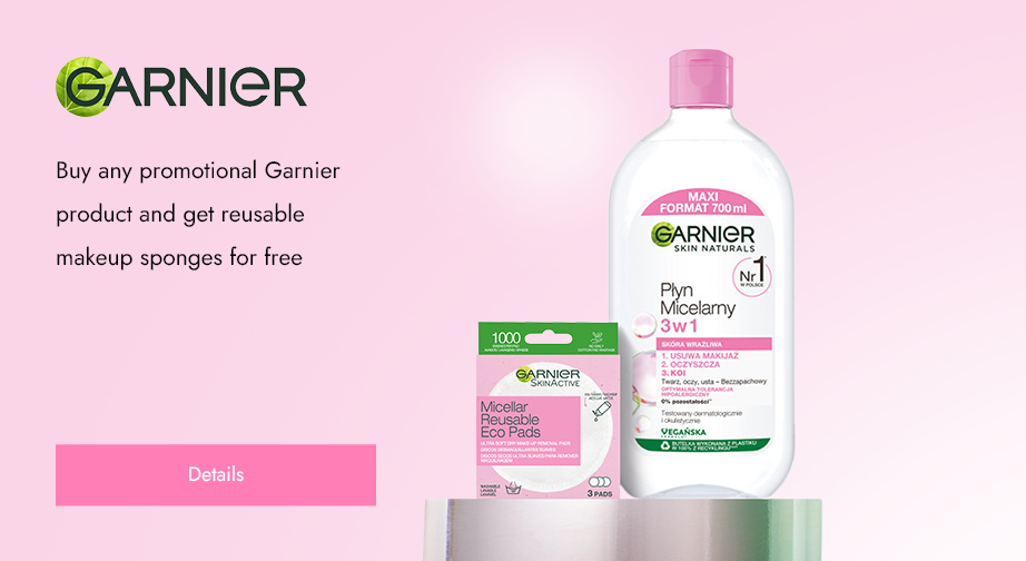 Buy any promotional Garnier product and get reusable makeup sponges for free
