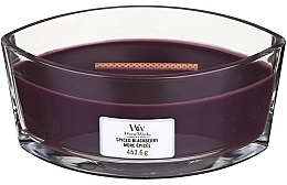 Scented Candle in Glass Woodwick Hearthwick Flame Ellipse Candle Spiced Blackberry