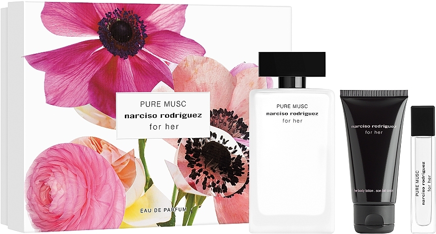 Narciso Rodriguez For Her Pure Musc - Set (edp/100 ml + edp/mini/10 ml + b/lot/50 ml)